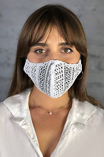 Двошарова маска для обличчя GLAMUR з білого мережива Garne 3500309 фото №2