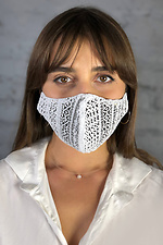 Zweilagige Gesichtsmaske GLAMUR aus weißer Spitze Garne 3500309 Foto №2