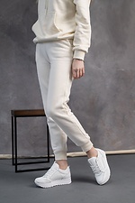 Leather city sneakers spring white on the platform  8019309 photo №3