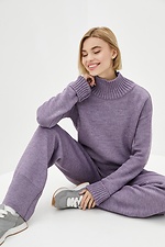 Wool-blend knitted suit: wide trousers, turtleneck sweater  4038310 photo №2