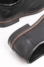 Black leather men's shoes with laces  4205310 photo №3