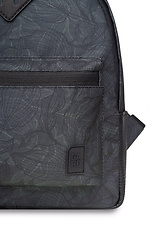 Маленький женский рюкзак в рисунок с внешним карманом цвета хаки GARD 8011311 фото №5