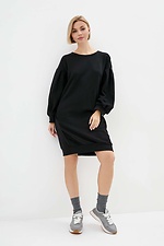 Black jersey dress with long puff sleeves with cuffs Garne 3039312 photo №2