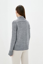 Полушерстяной вязаный свитер с высоким горлом  4038312 фото №3