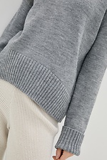 Напівшерстяний в'язаний светр з високим горлом  4038312 фото №4