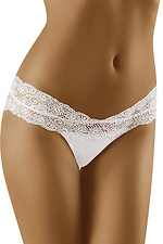 White low rise mini panties with lace waistband WOLBAR 4024313 photo №1