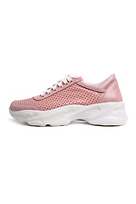 Pink perforated sneakers with white soles  4205313 photo №2