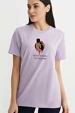Хлопковая женская футболка с патриотическим принтом Garne 9000313 фото №1
