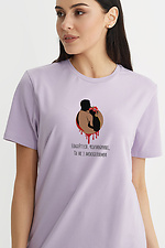 Хлопковая женская футболка с патриотическим принтом Garne 9000313 фото №2