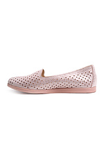 Pink perforated genuine leather low shoes  4205314 photo №2