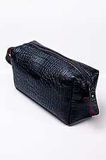 Cosmetic bag made of eco-leather, matte black, crocodile.  8046314 photo №2