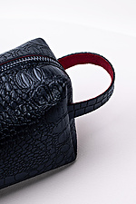 Cosmetic bag made of eco-leather, matte black, crocodile.  8046314 photo №4