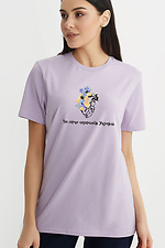 Хлопковая женская футболка с патриотическим принтом Garne 9000314 фото №1