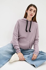 Knitted oversized hoodie 211401 with hood and kangaroo pocket Garne 3037315 photo №1