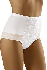 High rise white shaping panties with sheer inserts WOLBAR 4024315 photo №1