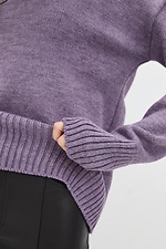Вязаный оверсайз свитер с высоким горлом  4038315 фото №4