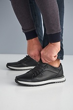 Leather urban sneakers spring black  8019315 photo №3