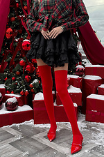Women's red cotton stockings M-SOCKS 2040316 photo №7