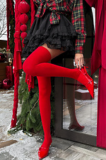 Women's red cotton stockings M-SOCKS 2040316 photo №8