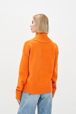 Полушерстяной вязаный свитер с высоким горлом  4038316 фото №3