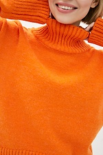 Полушерстяной вязаный свитер с высоким горлом  4038316 фото №4