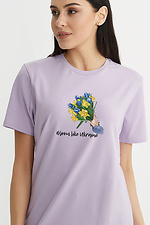 Хлопковая женская футболка с патриотическим принтом Garne 9000316 фото №2