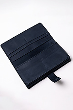 Leather wallet "Crazy" with a button and a lock in black  8046317 photo №2