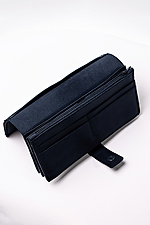 Leather wallet "Crazy" with a button and a lock in black  8046317 photo №3