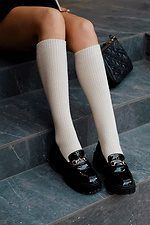 Hellbeige Kniestrümpfe aus Merinowolle M-SOCKS 2040318 Foto №2