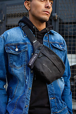 Men's Banana Bag Shoulder Pouch with AntiSocial Print Black Without 8055318 photo №2