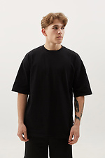 Мужская хлопковая футболка оверсайз черного цвета GEN 8000319 фото №2