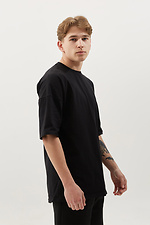Men's black oversized cotton T-shirt Garne 8000319 photo №5