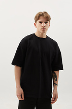 Мужская хлопковая футболка оверсайз черного цвета GEN 8000319 фото №7