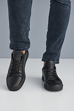 Leather city sneakers spring black  8019319 photo №2