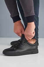 Leather city sneakers spring black  8019319 photo №3