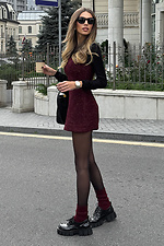 Бордовые носки в рубчик из шерсти мериноса M-SOCKS 2040321 фото №5