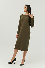 Straight-cut knit midi office dress with textured long sleeves Garne 3039321 photo №2