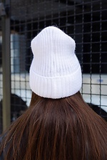 Warm white knitted hat for the winter Without 8048321 photo №4