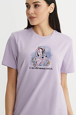 Damen-T-Shirt aus Baumwolle mit patriotischem Aufdruck Garne 9000321 Foto №2
