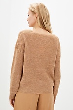 Dzianinowy sweter oversize w klasycznym stylu o prostym kroju  4038322 zdjęcie №3