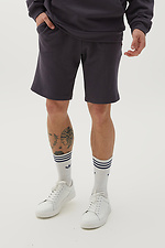 Straight fit gray knit shorts with elastic GEN 8000322 photo №2