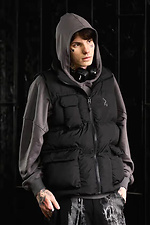 Men's oversized vest Puffi black matte OGONPUSHKA 8043322 photo №2