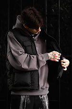 Men's oversized vest Puffi black matte OGONPUSHKA 8043322 photo №6