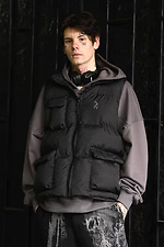 Men's oversized vest Puffi black matte OGONPUSHKA 8043322 photo №7