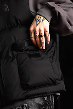 Men's oversized vest Puffi black matte OGONPUSHKA 8043322 photo №8