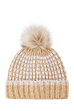 Warm knitted hat with fur pompom  4009323 photo №3