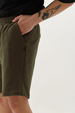 Green straight-cut jersey shorts with elastic GEN 8000323 photo №3