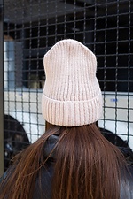 Warm knitted hat in beige for the winter Without 8048323 photo №4