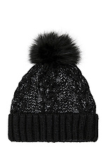 Зимняя вязаная шапка в косы с помпоном 4009324 фото №2