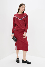 Knitted pencil skirt SLAVA-S below the knees with side stripes Garne 3038325 photo №2